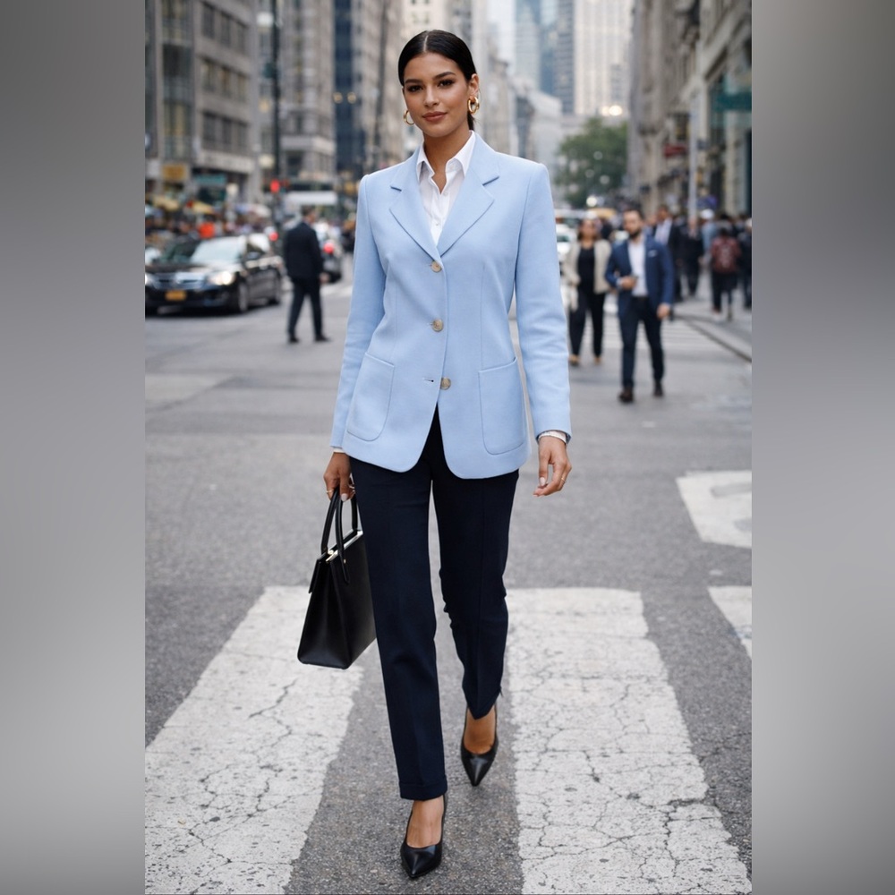 Giorgio Armani Light Blue Tailored Blazer
